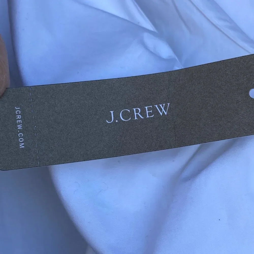 J Crew Tank Top Size Large White Cotton Ruffle Collar Cropped New Flaw - Picture 8 of 12